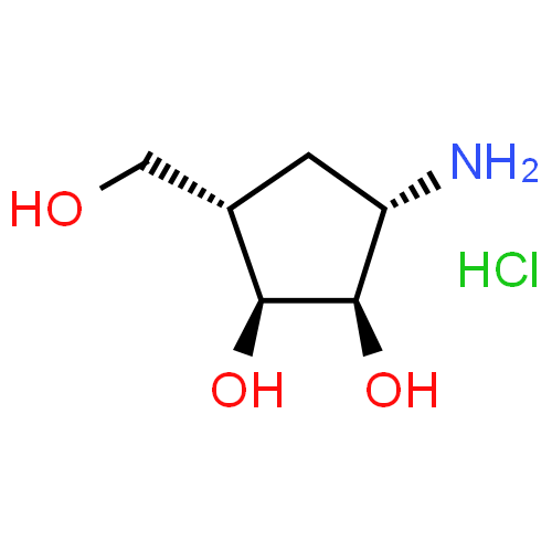 (1R,2S,3R,5R)-3-amino-5-(hydroxymethyl)cyclopentane-1,2-diol hydrochloride-97%,CAS NUMBER-77841-56-6