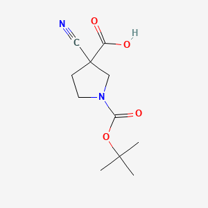 3-cyano-1-[(2-methylpropan-2-yl)oxycarbonyl]pyrrolidine-3-carboxylic acid CAS 1158759-28-4