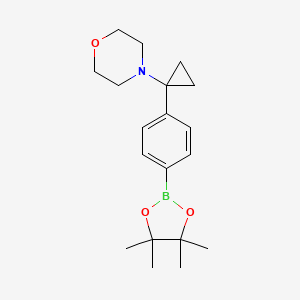 4-[1-[4-(4,4,5,5-tetramethyl-1,3,2-dioxaborolan-2-yl)phenyl]cyclopropyl]morpholine CAS 1206594-08-2