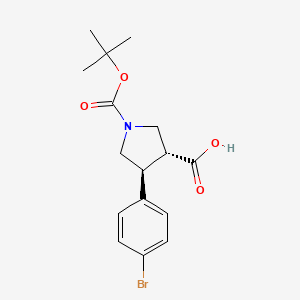 (3R,4S)-4-(4-bromophenyl)-1-[(2-methylpropan-2-yl)oxycarbonyl]pyrrolidine-3-carboxylic acid CAS 1217829-96-3