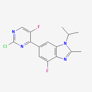 6-(2-chloro-5-fluoropyrimidin-4-yl)-4-fluoro-2-methyl-1-propan-2-ylbenzimidazole CAS 1231930-42-9