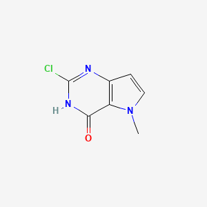2-chloro-5-methyl-3H-pyrrolo[3,2-d]pyrimidin-4-one CAS 129872-84-0