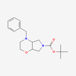 tert-butyl 4-benzyl-2,3,4a,5,7,7a-hexahydropyrrolo[3,4-b][1,4]oxazine-6-carboxylate CAS 1358783-18-2