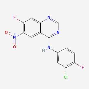 N-(3-chloro-4-fluorophenyl)-7-fluoro-6-nitroquinazolin-4-amine CAS 162012-67-1