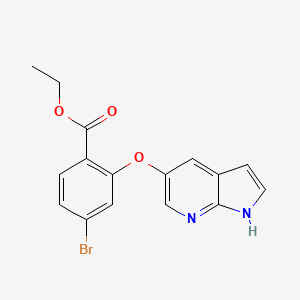 ethyl 4-bromo-2-(1H-pyrrolo[2,3-b]pyridin-5-yloxy)benzoate CAS 1630101-74-4