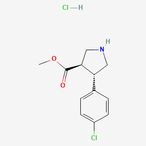 methyl (3R,4S)-4-(4-chlorophenyl)pyrrolidine-3-carboxylate;hydrochloride CAS 1630945-13-9