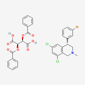 (4S)-4-(3-bromophenyl)-6,8-dichloro-2-methyl-3,4-dihydro-1H-isoquinoline;(2R,3R)-2,3-dibenzoyloxybutanedioic acid CAS 1870821-30-9