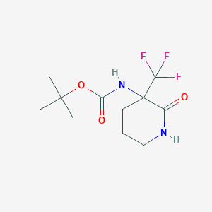 tert-butyl N-[2-oxo-3-(trifluoromethyl)piperidin-3-yl]carbamate CAS 195196-07-7