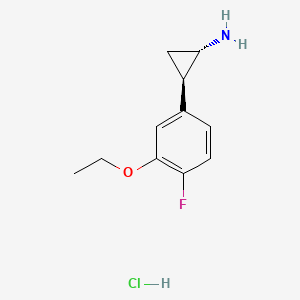 trans-(1S,2R)-2-(3-ethoxy-4-fluorophenyl)cyclopropan-1-amine;hydrochloride CAS 2055841-10-4
