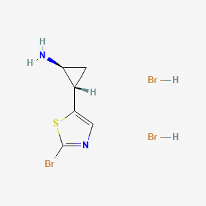 trans-(1S,2S)-2-(2-bromo-1,3-thiazol-5-yl)cyclopropan-1-amine;dihydrobromide CAS 2173052-92-9