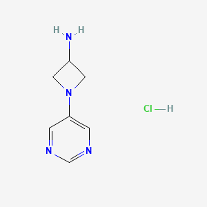 1-pyrimidin-5-ylazetidin-3-amine;hydrochloride CAS 2173991-64-3
