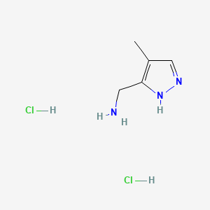 (4-methyl-1H-pyrazol-5-yl)methanamine;dihydrochloride CAS 2173991-88-1