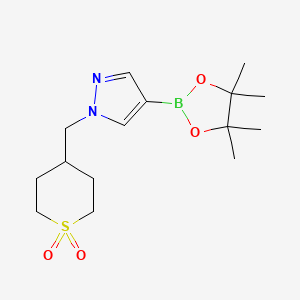 4-[[4-(4,4,5,5-tetramethyl-1,3,2-dioxaborolan-2-yl)pyrazol-1-yl]methyl]thiane 1,1-dioxide CAS 2246897-95-8
