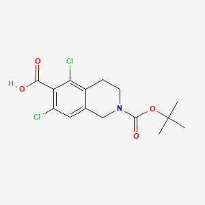 5,7-dichloro-2-[(2-methylpropan-2-yl)oxycarbonyl]-3,4-dihydro-1H-isoquinoline-6-carboxylic acid CAS 851784-82-2